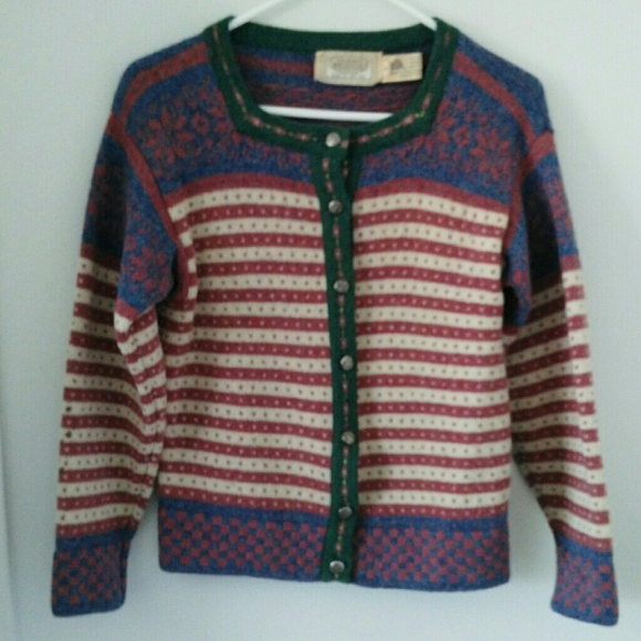 Susan Bristol Sweaters - Flattering Square Neck Fair Isle Cardigan